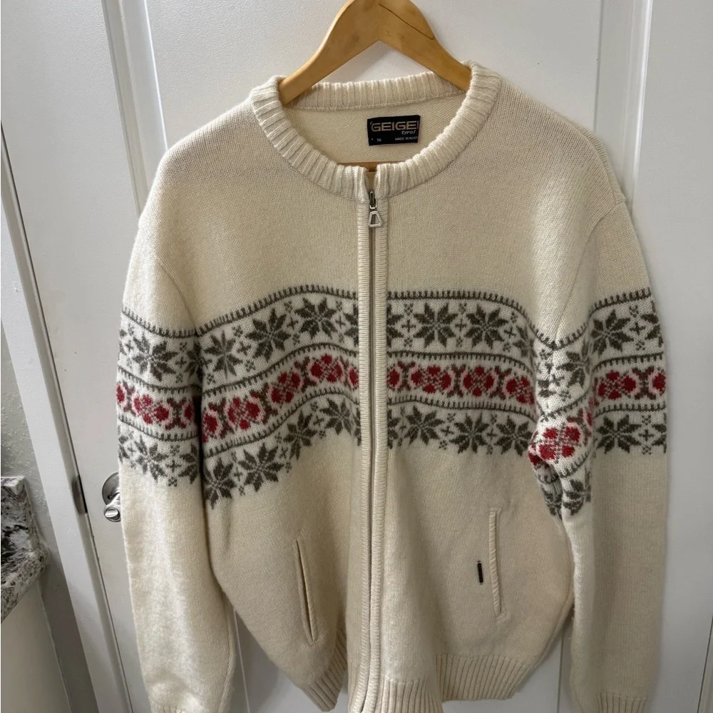 Vintage Geiger Tyrol Made in Austria Euro size 56/2XL  Fair Isle Wool Sweater